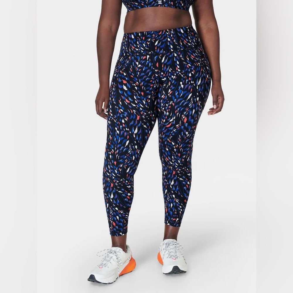 Sweaty Betty Power Full Length Leggings in Black Coral Texture - Size 8